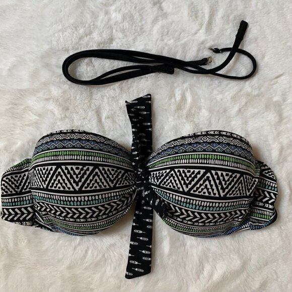 la Vie En Rose Aztec Bandeau Bikini Swim Top Sz M - Picture 5 of 8